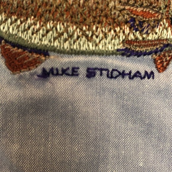 columbia sportswear shirt button down Mike Stidham large Fish Blue - Picture 5 of 9
